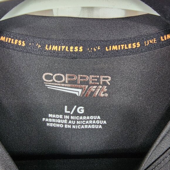 Copper Fit Limitless black short sleeve t-shirt with chest logo, size Large - Picture 2 of 5